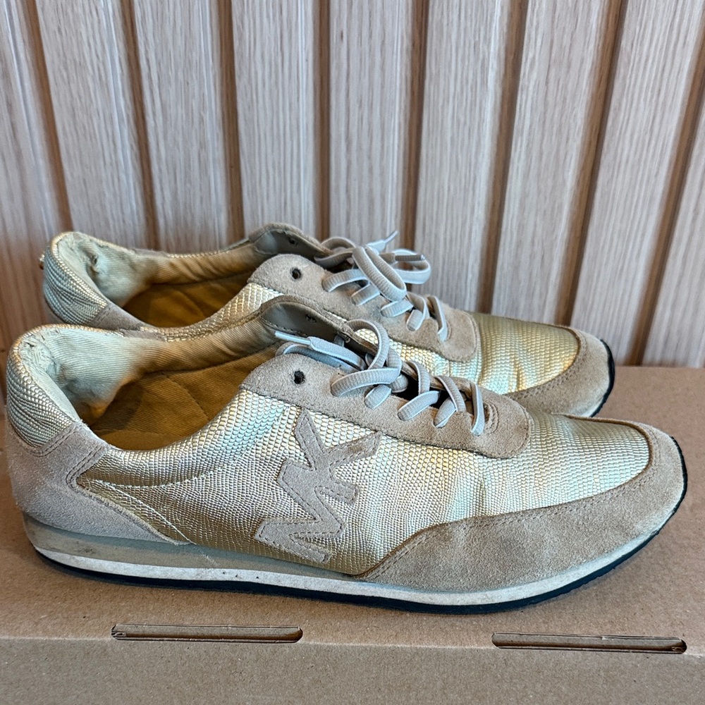 Michael Kors Taupe & Beige Lace-Up Runner Sneakers